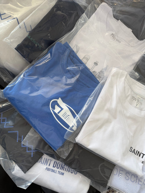 Archibald Tee - BLACK/BLUE SIZE M